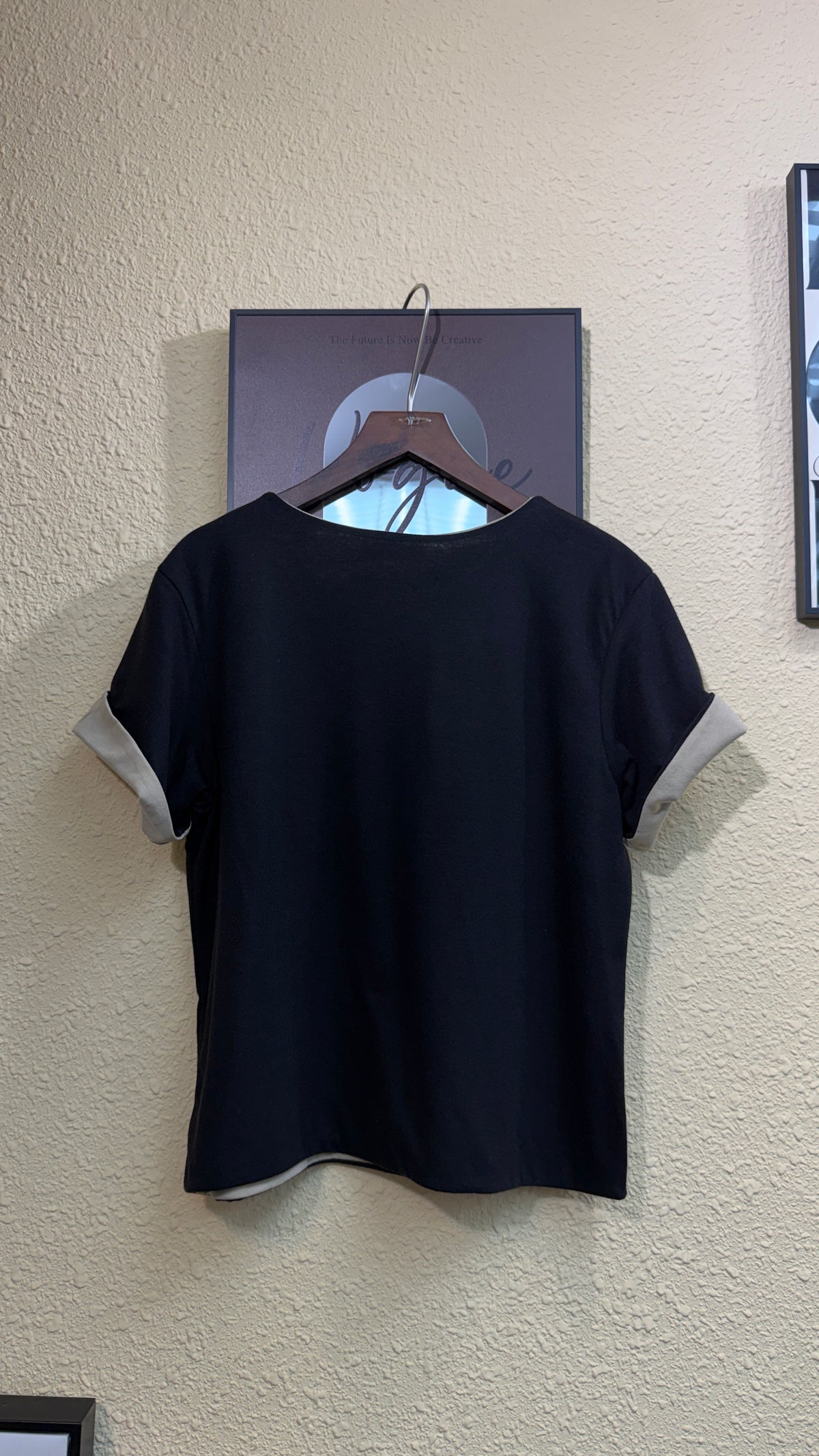 Plain two-tone tee #00987