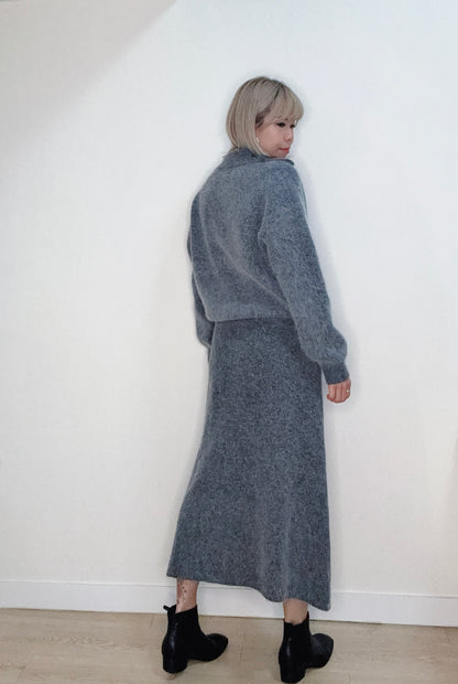 Banding softly knitted skirt #00151