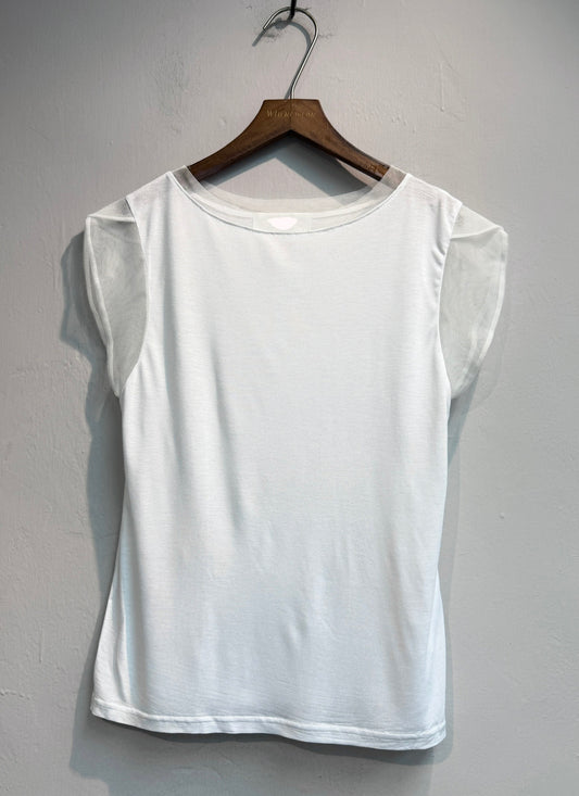 Mesh sleeveless tee #00721