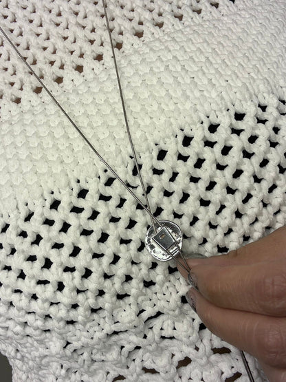 Circle tag long necklace
