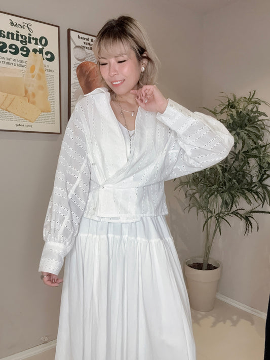 (🏷️-30%）Embroidery cutting shirt #00370