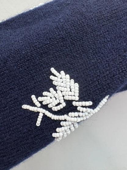 Leaf shape bean cardigan