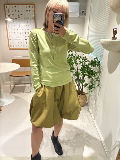 Front buttons cotton tee #00007