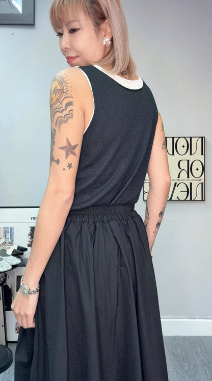 Fake two pieces knit tank #00675
