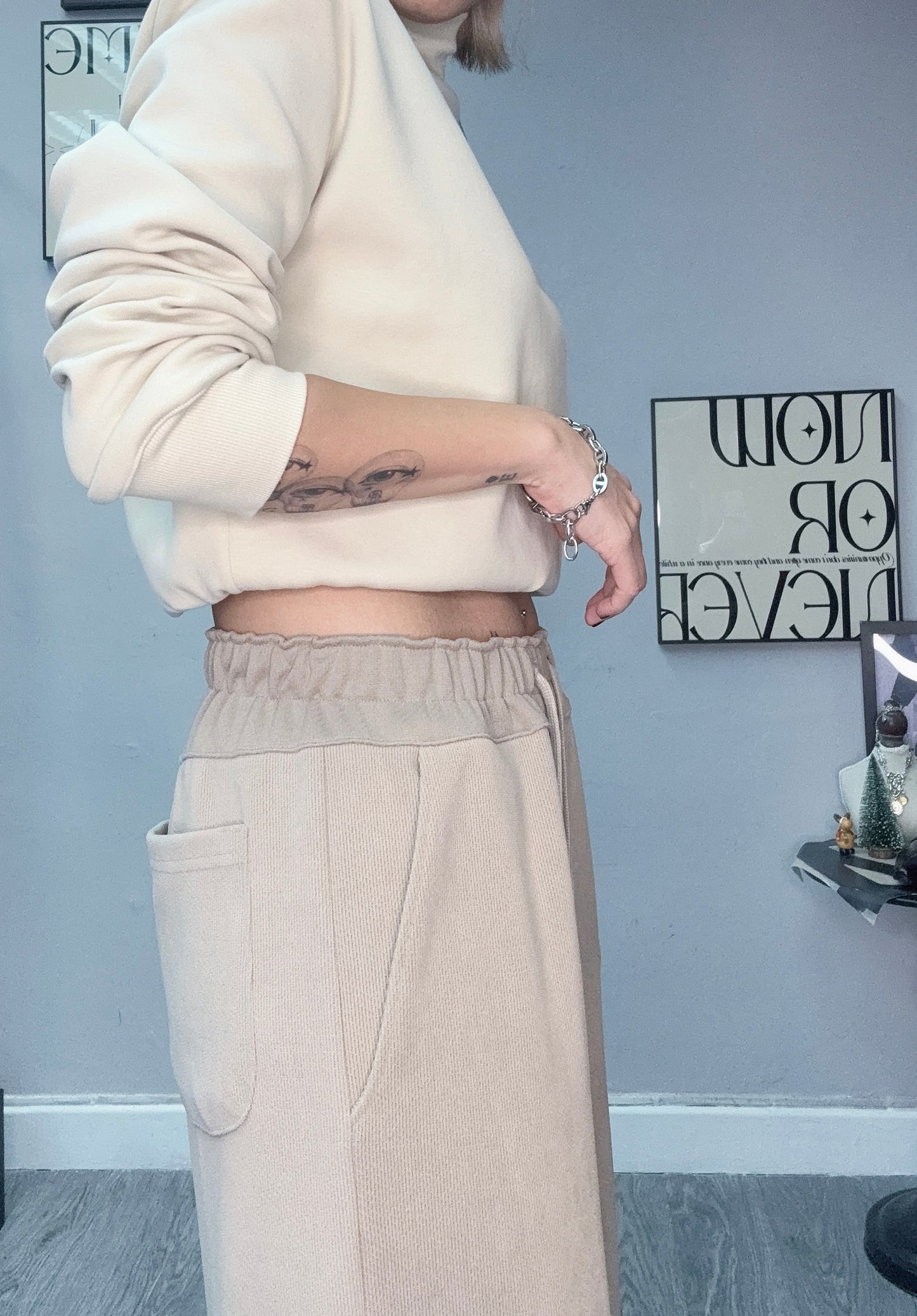 Full elastic high waist pants #00132