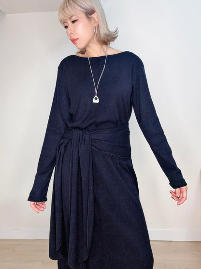 Front and back knitted dress (with scarf) #00157