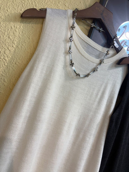Plain knitted tank top #00845