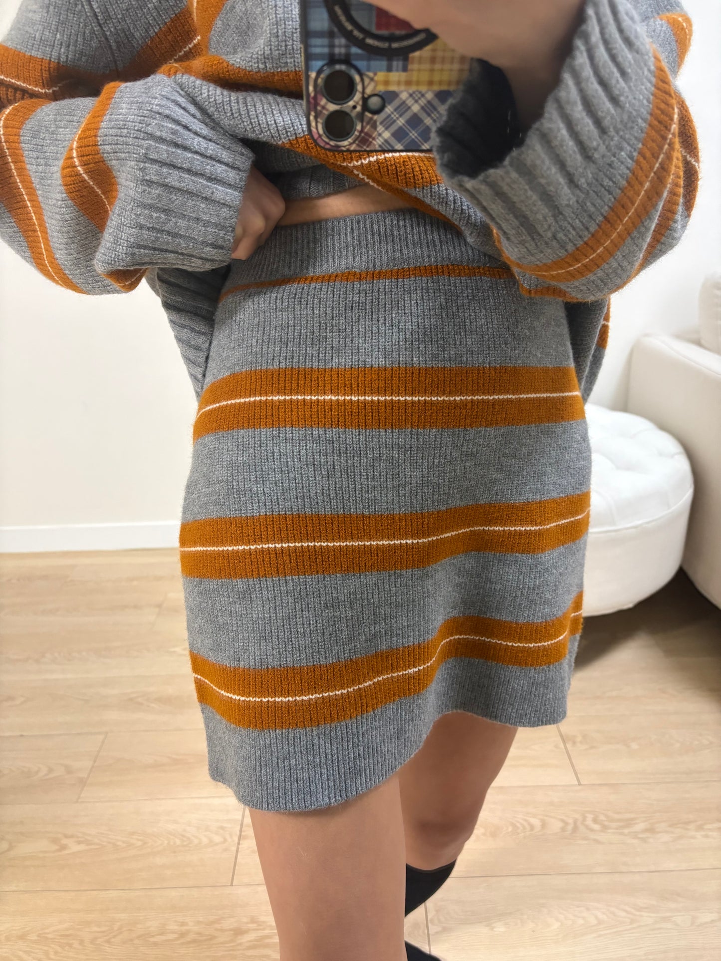 Striped knit set #00150