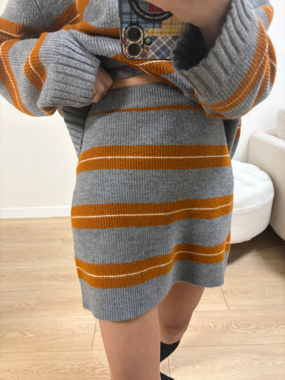 Striped knit set #00150