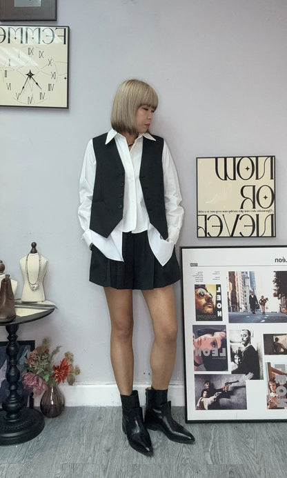 Stripe  X shirt vest blazer