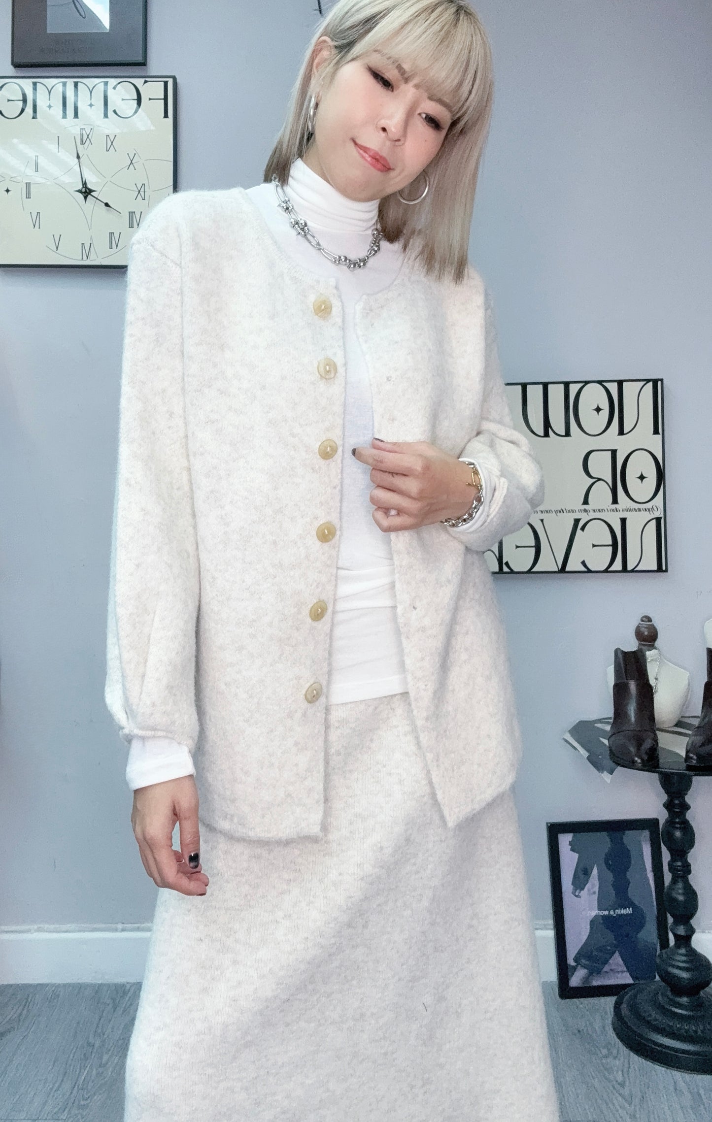 Wool X linen set #00141 (made in Italy)