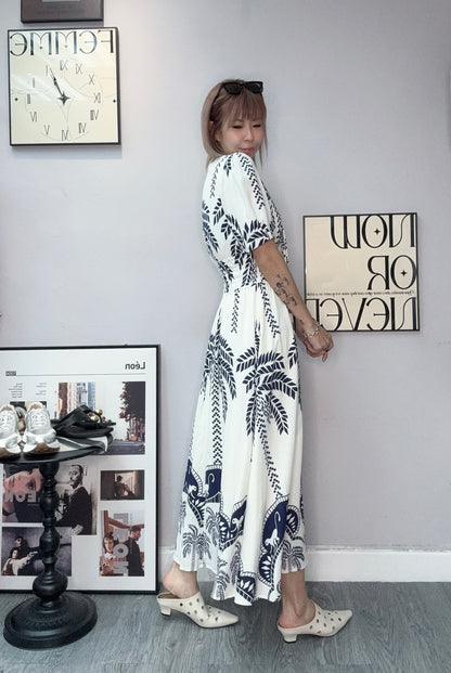 Coconut tree pattern dress #00609