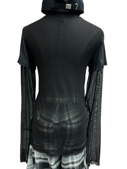 Mesh X  fake two piece  tee