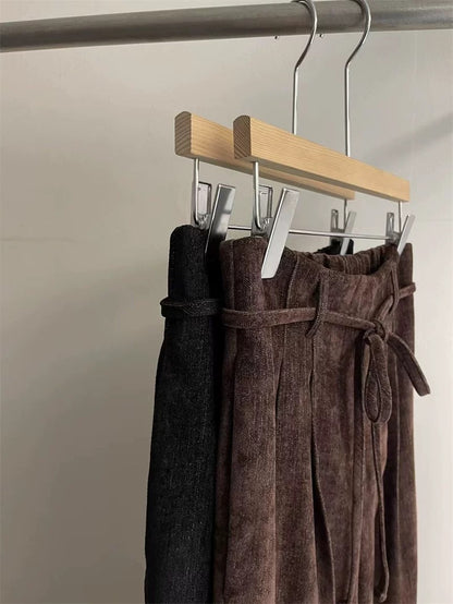 With rope corduroy pants #00010