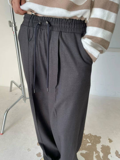 Waistband wool pants