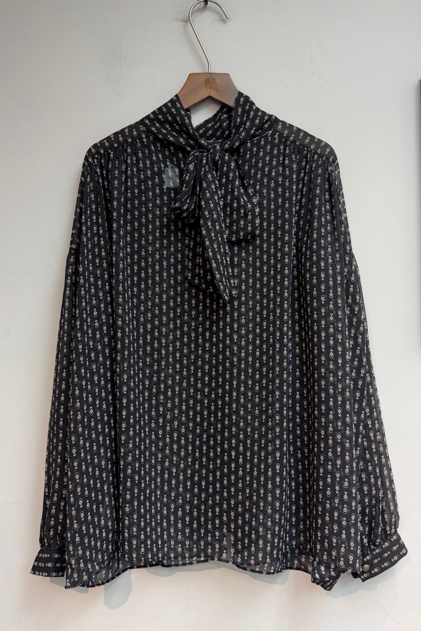 (-30%)Mini pattern chiffon blouse #00834