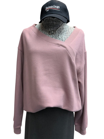 V neck fleece sweater #00058
