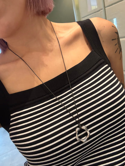 Striped knitted tank top #00725