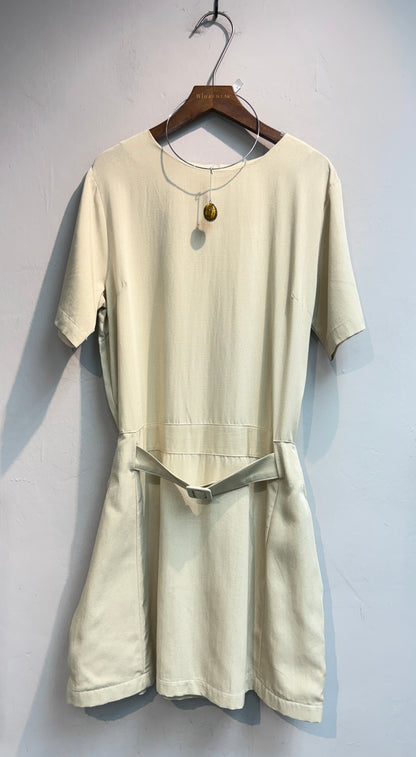 (-30%)With belt side big pockets one piece #00784