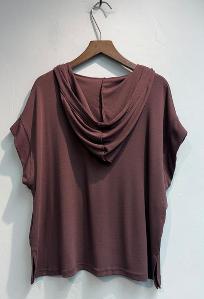 （-30%off)With hat softy cap sleeves tee #00732