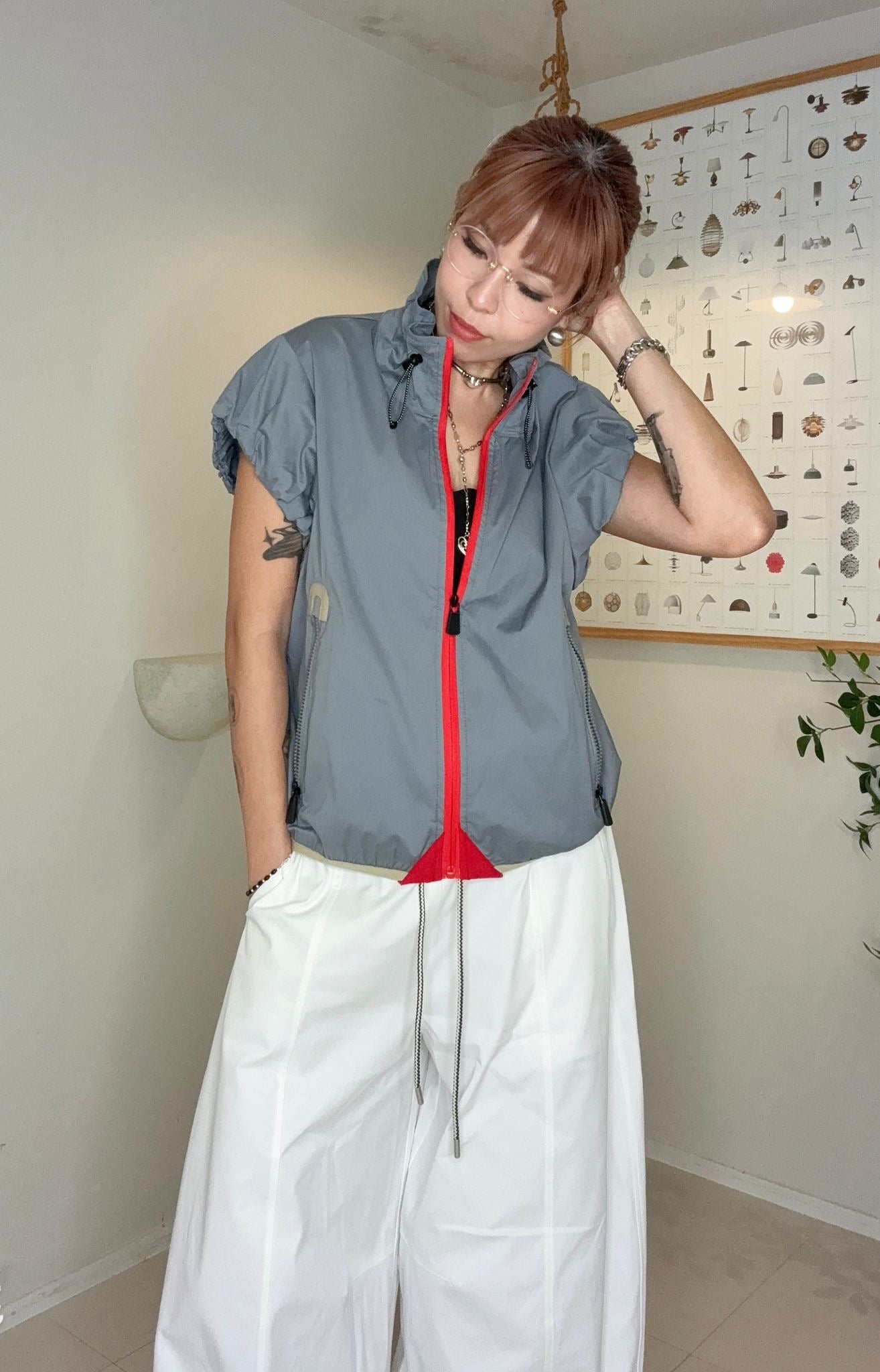 (Promotion -20%)Puff sleeves windbreaker #00691