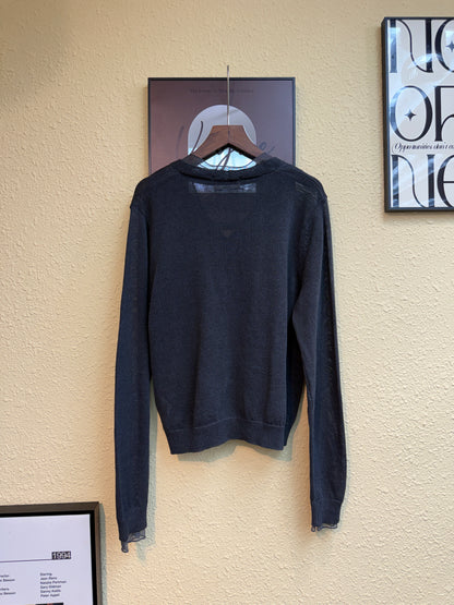 Mesh collar cardigan #00888