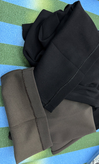 Full elastic furry lining pants #00066