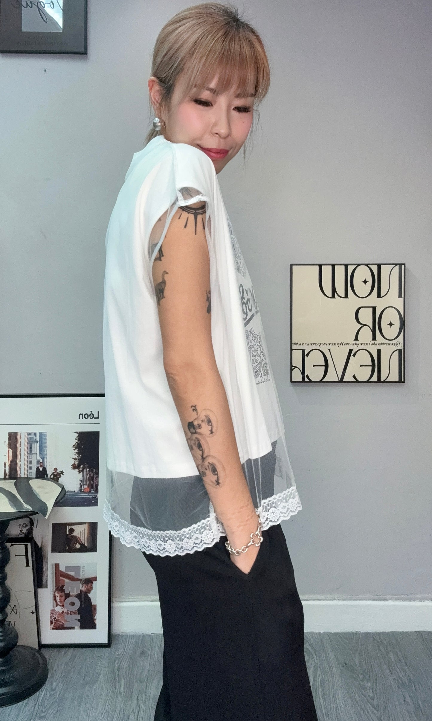 Mesh layer sleeveless #00687