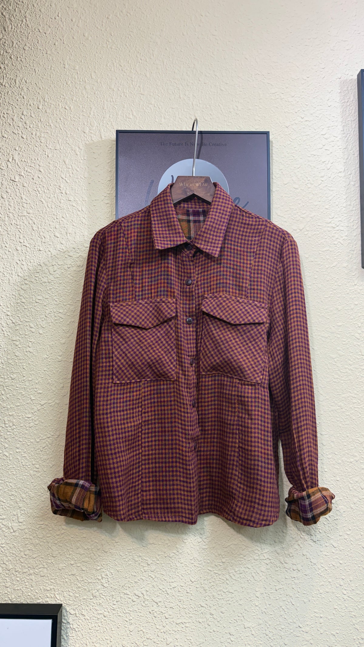 Mini checkered slim shirt #00996