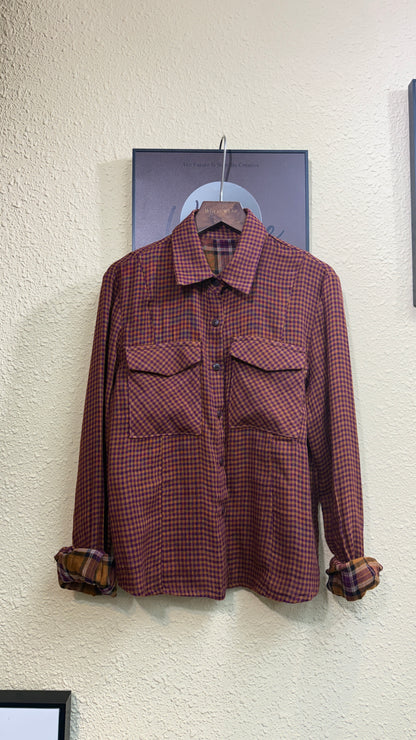 Mini checkered slim shirt #00996