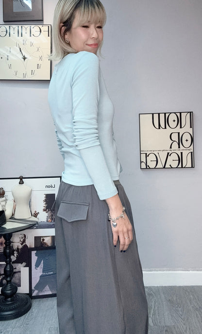 Twist buttons cotton cardigan #00403