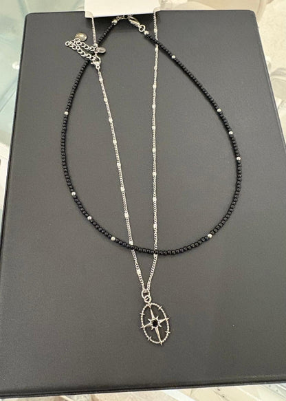 Black choker X Star necklace set