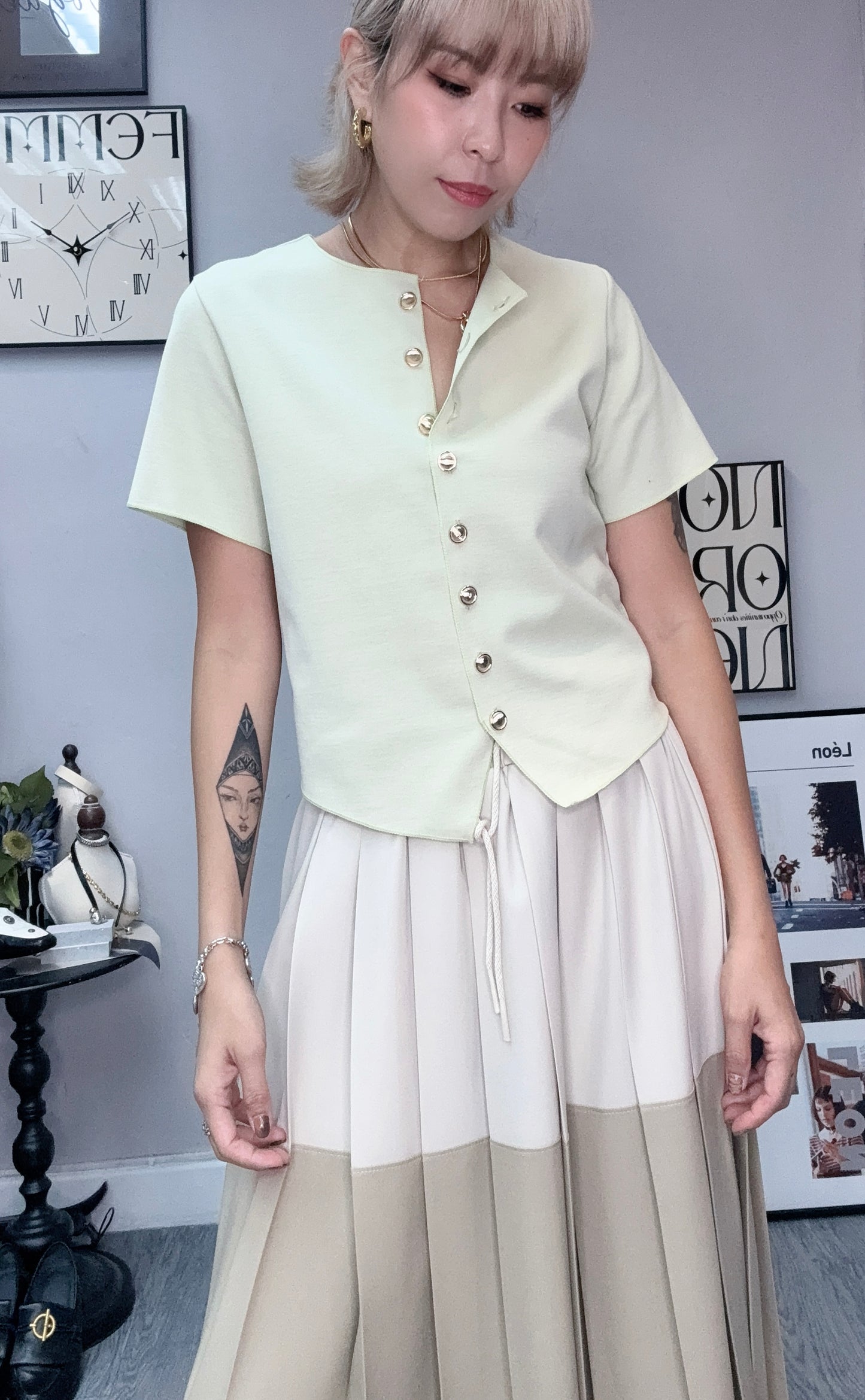 (-30%) Gold button cardigan