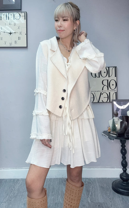 Cashmere x wool vest jacket #00094