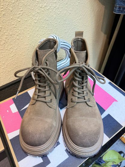 Suede Chucky combat boots