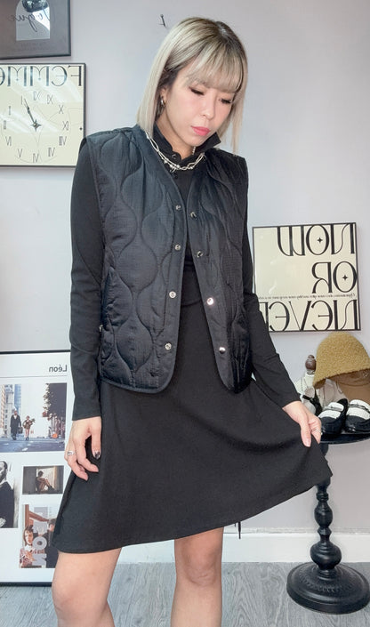 Thin quilted vest jacket #00169