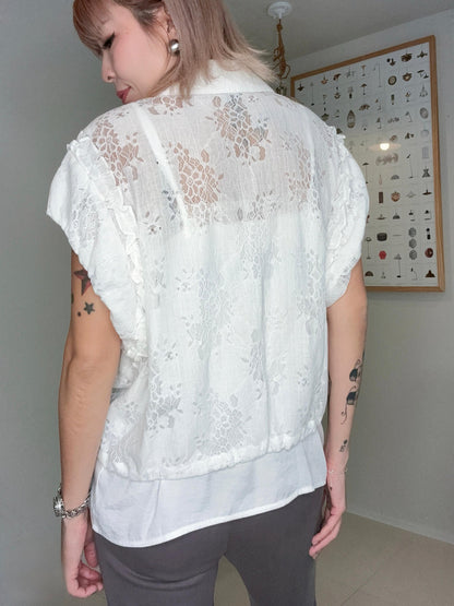 (Promotion -20%)Full lace short shirt #00669