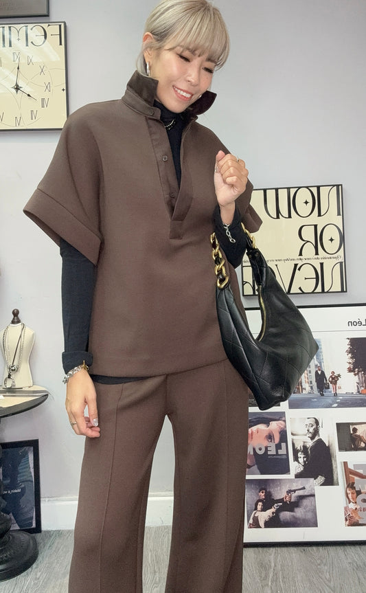 Space cotton polo top #00027