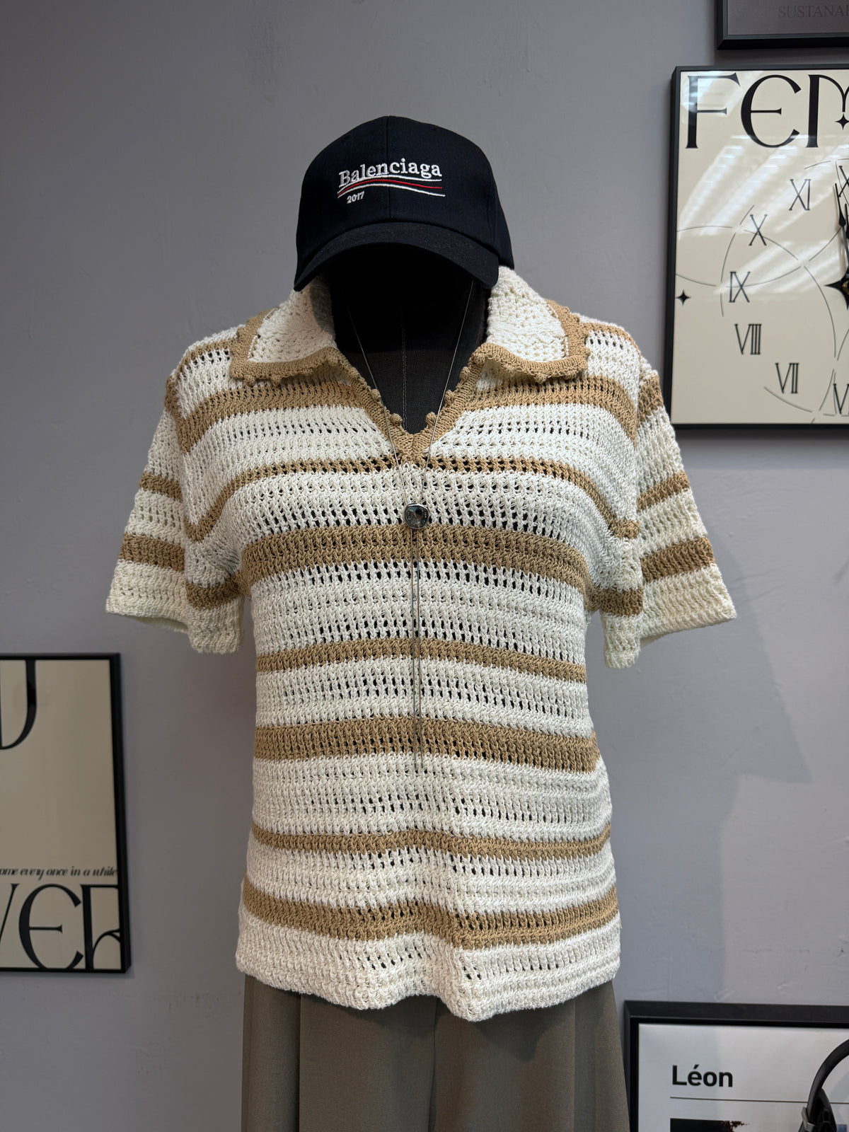 (-30%)Striped polo knitted