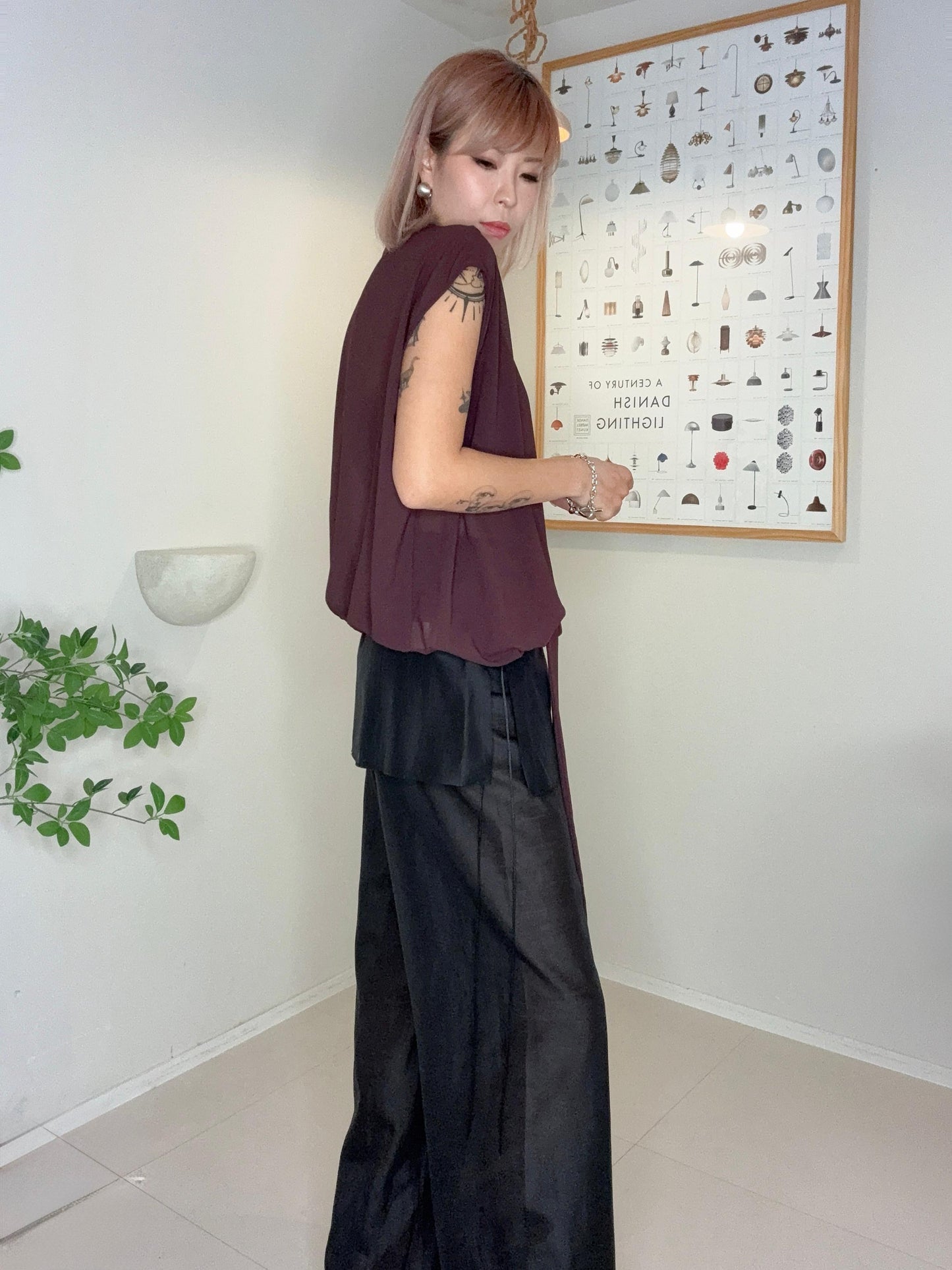 Two in one silky pants #00705