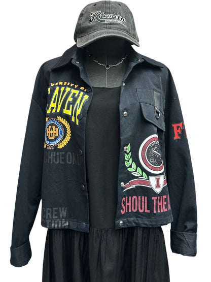 Printed shirt jacket