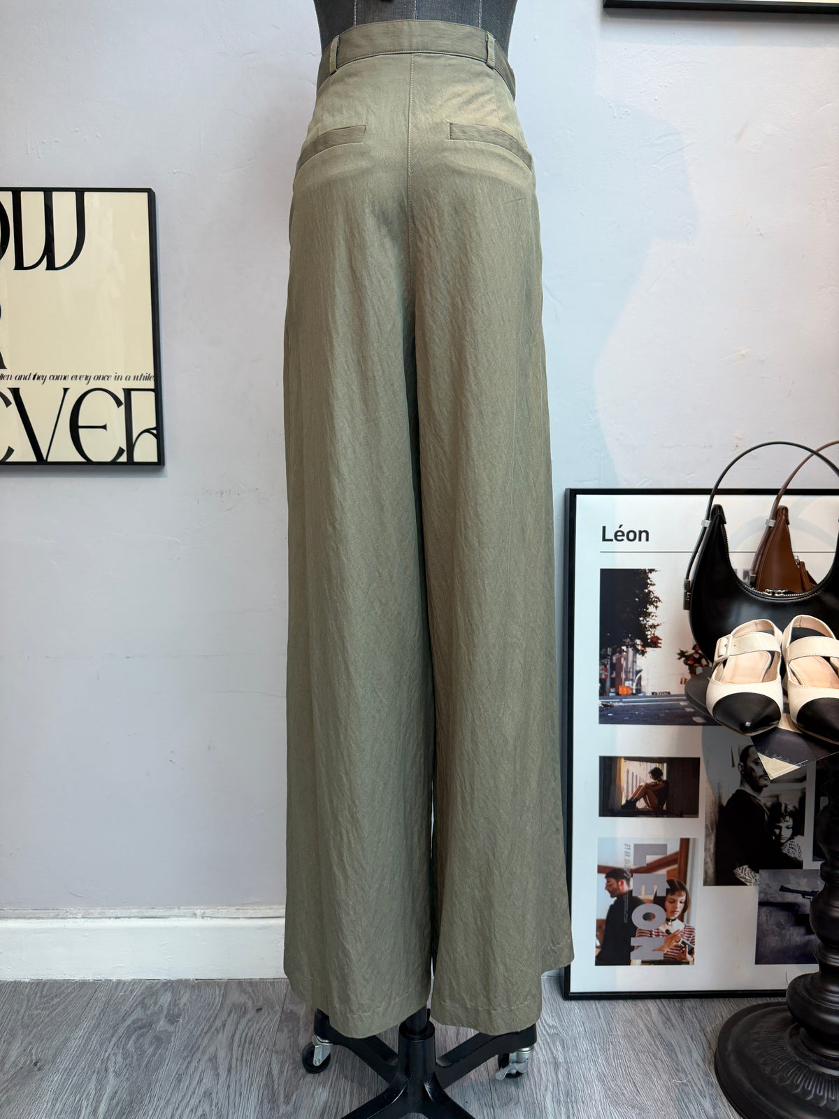 (-30%)Front pleated pants