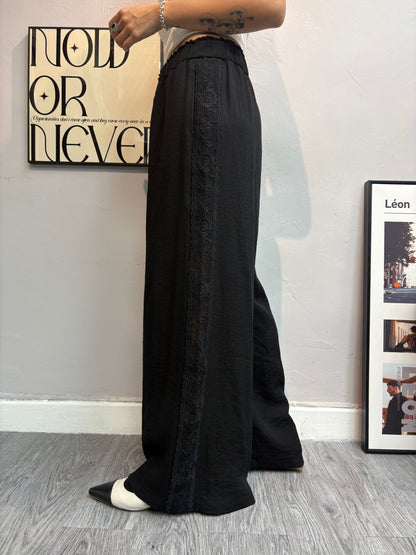 Side embroidery pants #00766