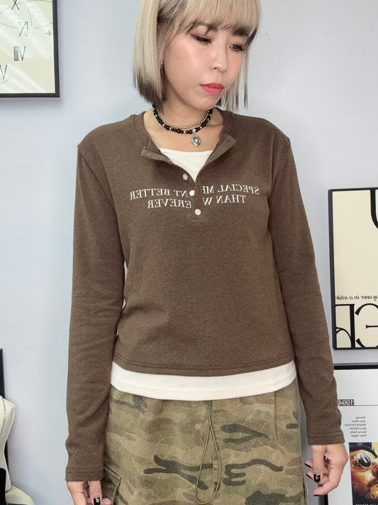 Fake two piece cotton tee