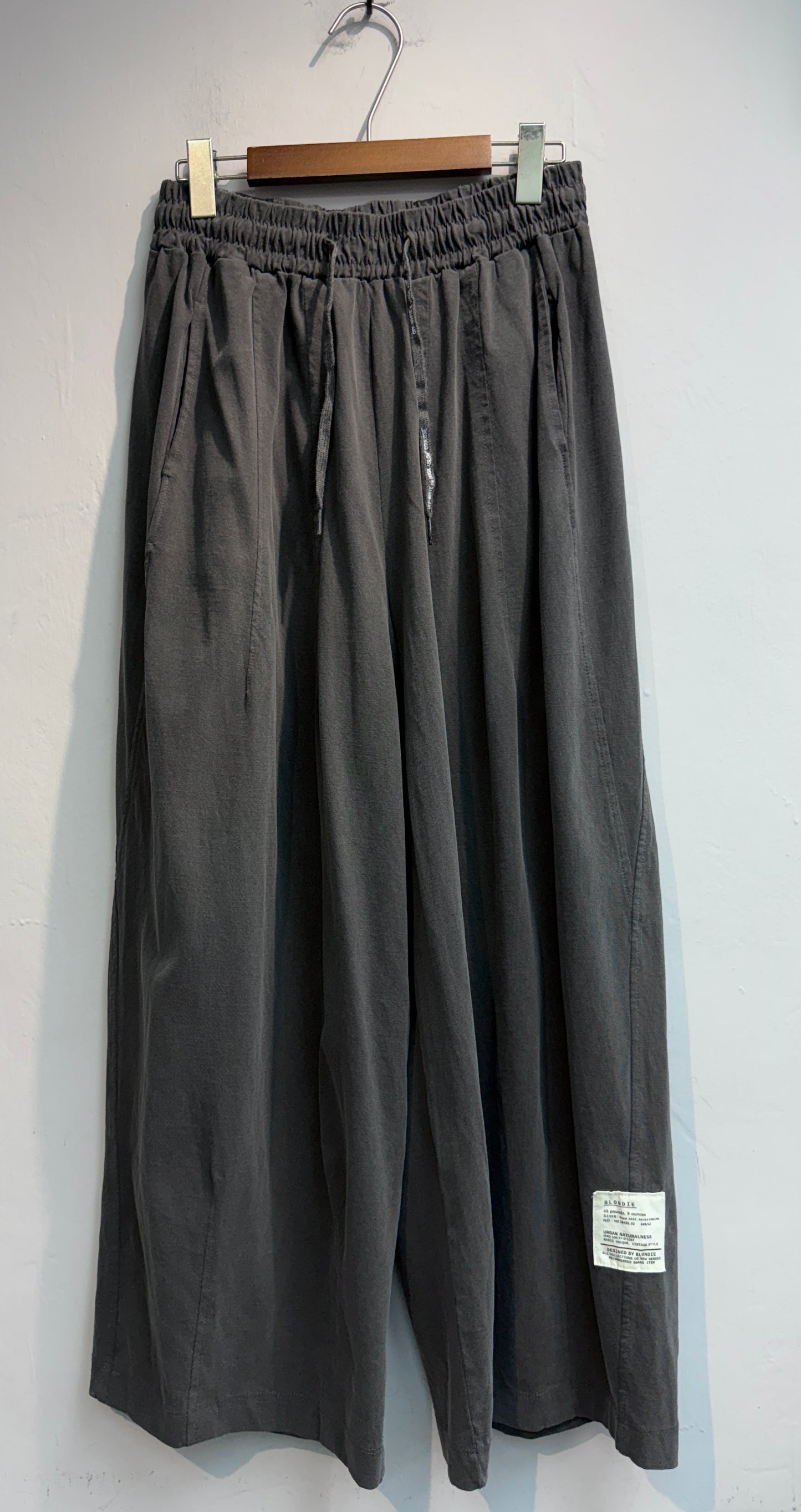 Side label cotton pants #00729