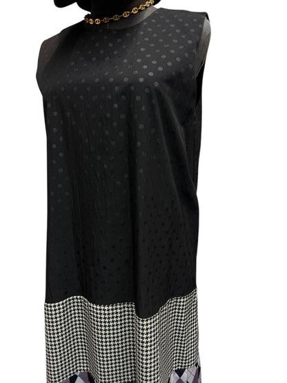 pattern chiffon vest dress