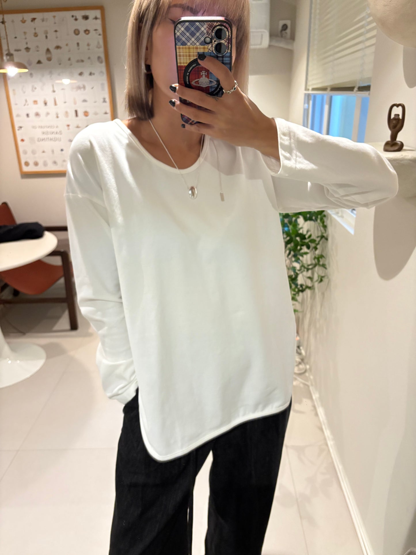 Round neck cotton tee #00012