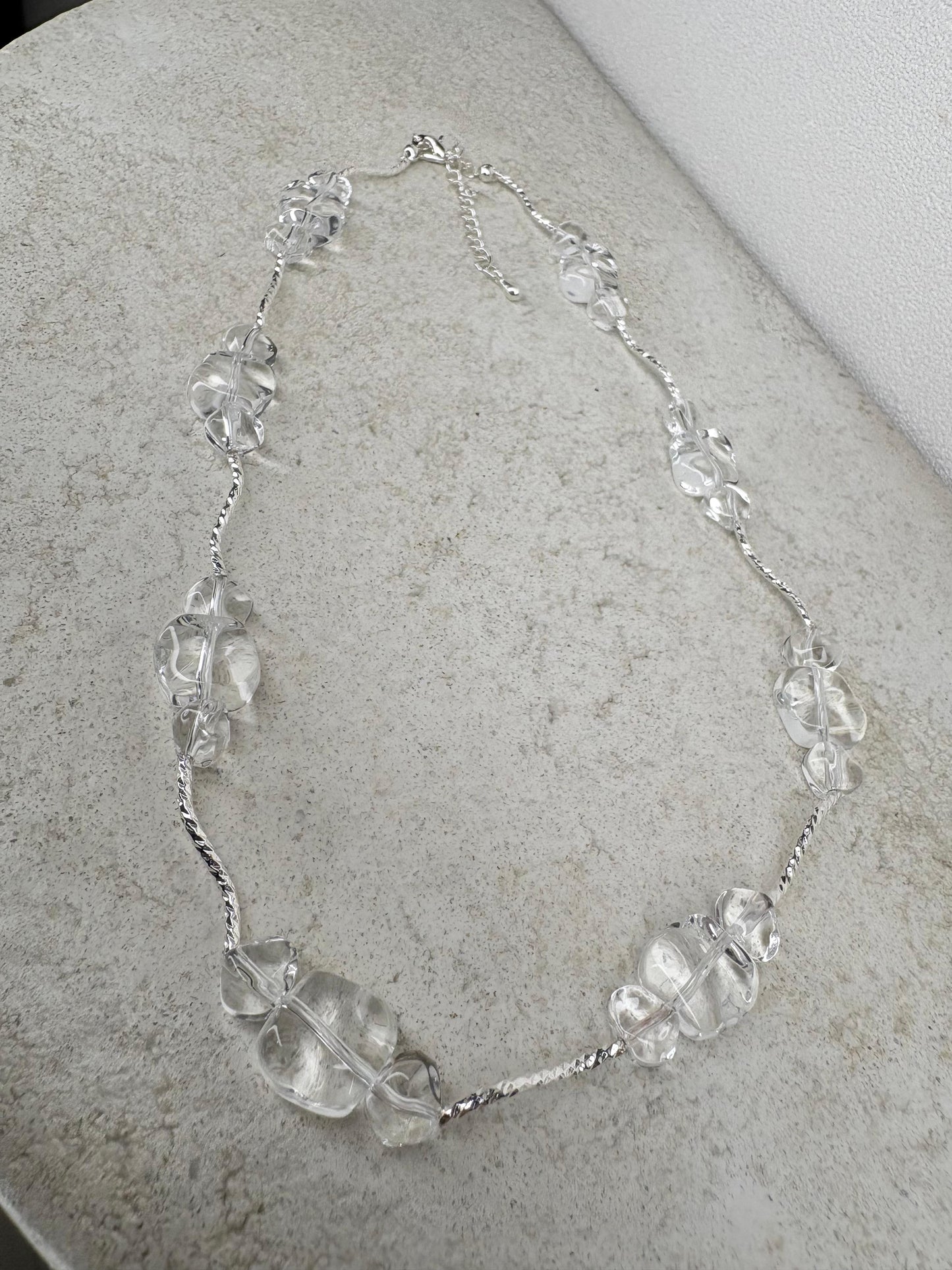 Transparent craft beads necklace