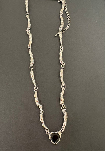 Black heart shape necklace