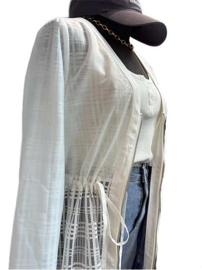 Two ways eyelet one piece jacket